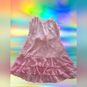 Pink Lace Ruffle & Bows Babydoll 🎀